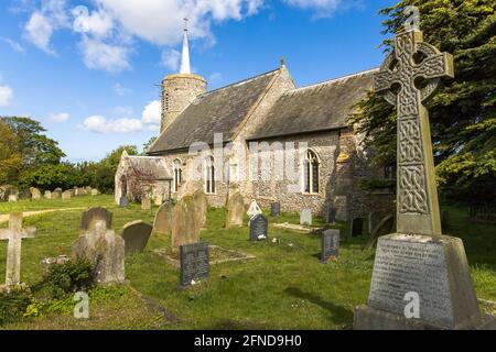 St. Mary`s Church im Nord-Norfolk Dorf von Titchwell. Stockfoto